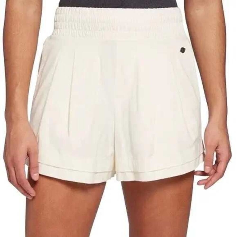 Calia Journey Collection High Rise Double Layer Shorts in Unbleached Size L NWT